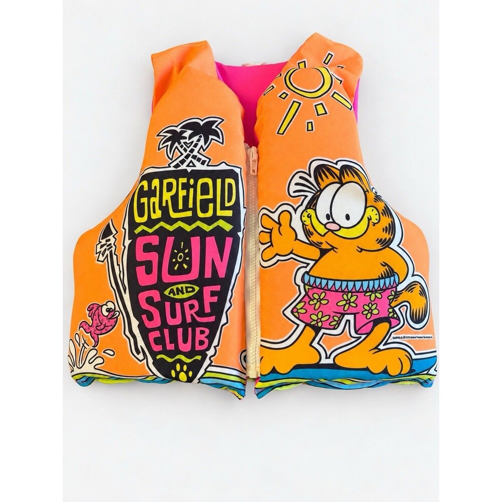 Vintage 1978 Garfield Child Medium Boating Vest | 50–90 lbs